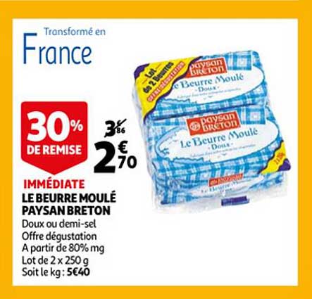 le beurre moulé paysan breton