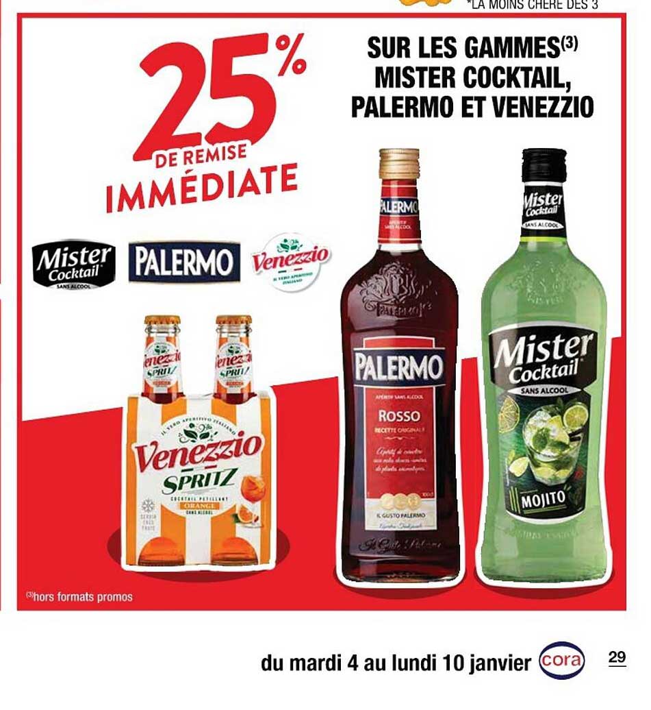 les gammes mister cocktail, palermo et venezzio