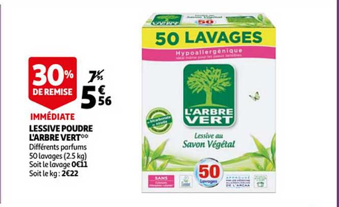 lessive poudre l'arbre vert