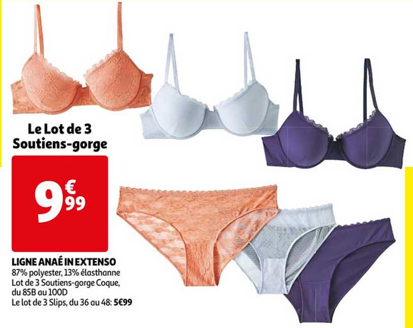 ligne anaé in extenso : le lot de 3 soutiens-gorge