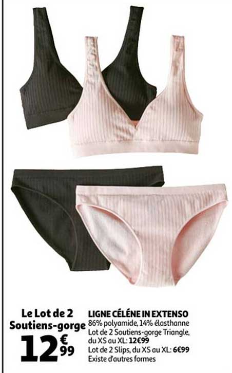 ligne céléne in extenso : le lot de 2 soutiens-gorge