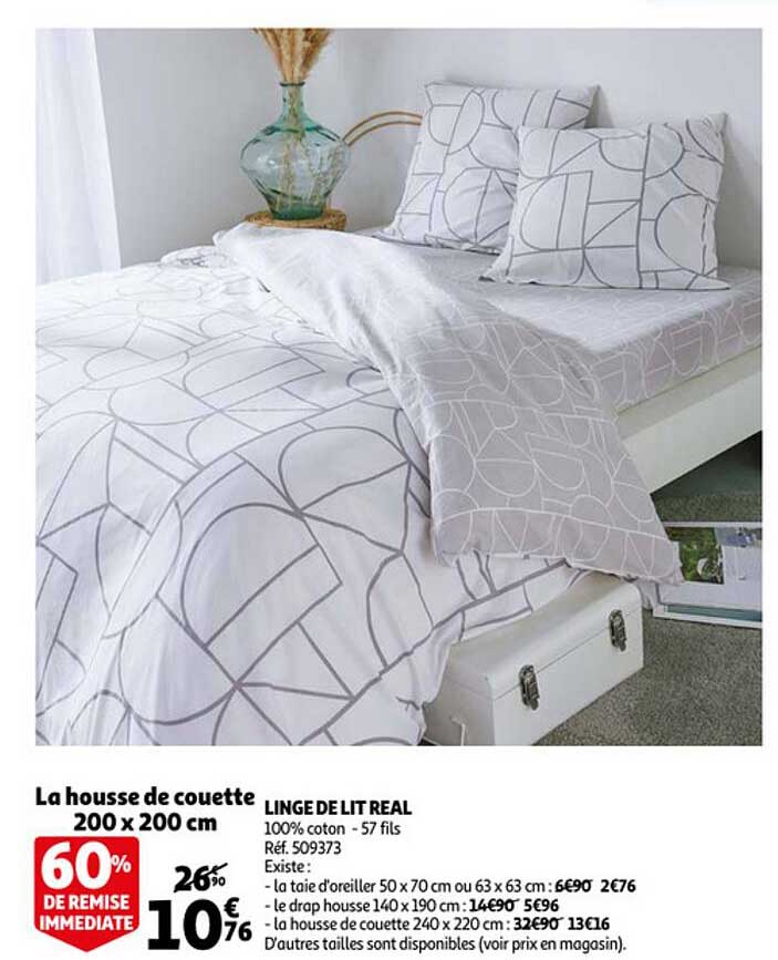 linge de lit real : la housse de couette 200 x 200 cm