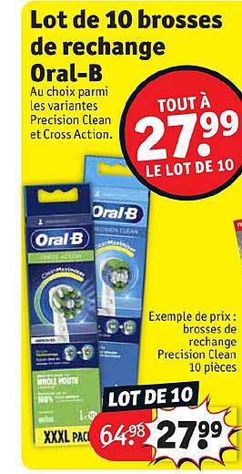 lot de 10 brosses de rechange oral-b