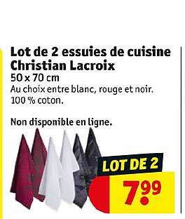 lot de 2 essuies de cuisine christian lacroix