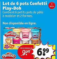 lot de 6 pots confetti play-doh