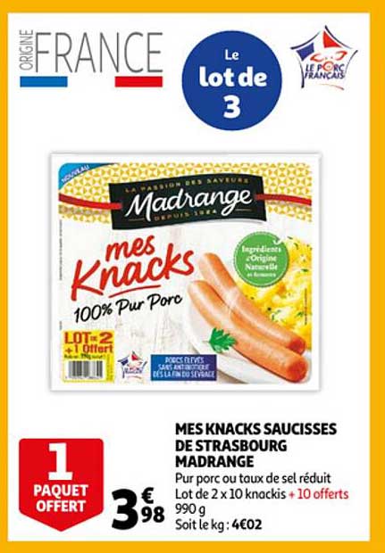 mes knacks saucisses de strasbourg madrange