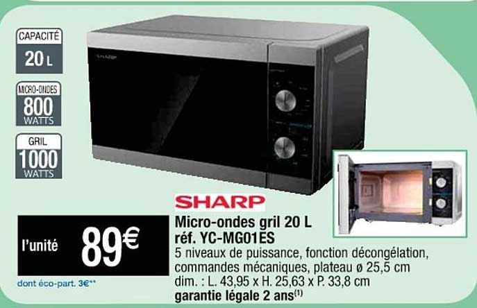 micro-ondes gril 20 l sharp