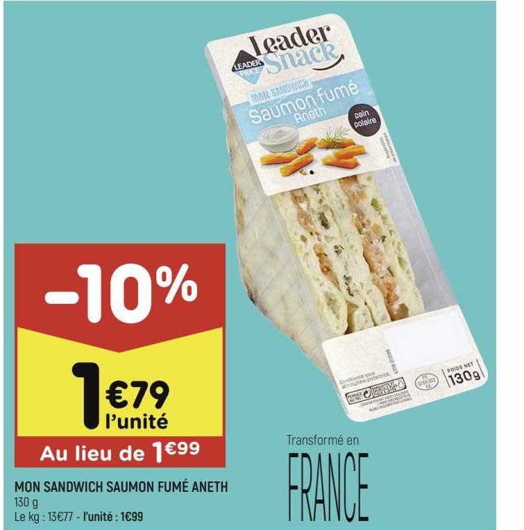 Mon Sandwich Saumon Fumé Aneth