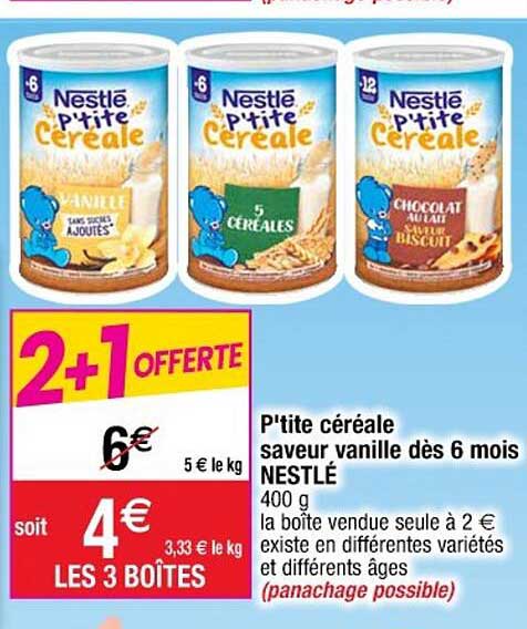 P'tite Céréale Saveur Vanille Dès 6 Mois Nestlé