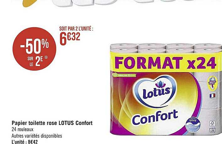 Papier Toilette Rose Lotus Confort