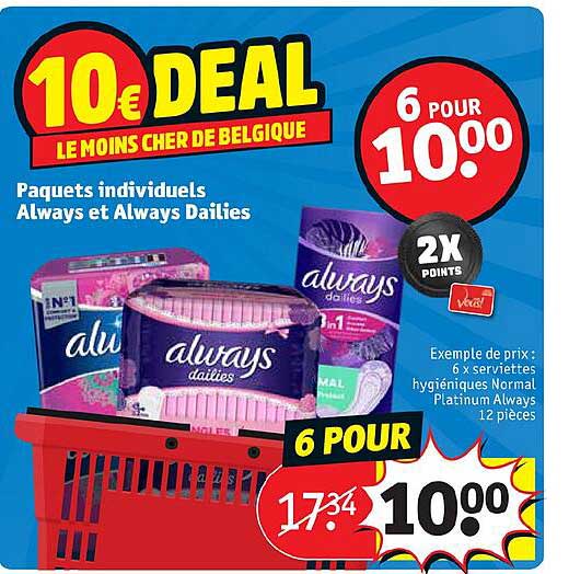 paquets individuels always et always dailies