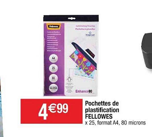 pochettes de plastification fellowes