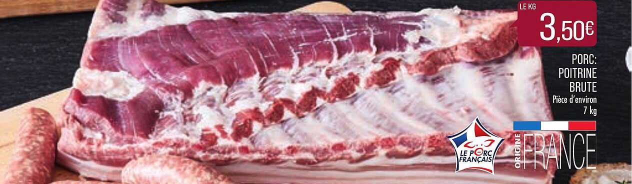 porc : poitrine brute