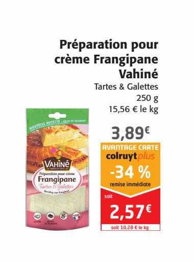 préparation pour crème frangipane vahiné