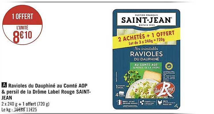 ravioles du dauphiné au comté aop & persil de la  drôme label rouge saint-jean