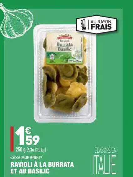 ravioli à la burrata et au basilic casa morando