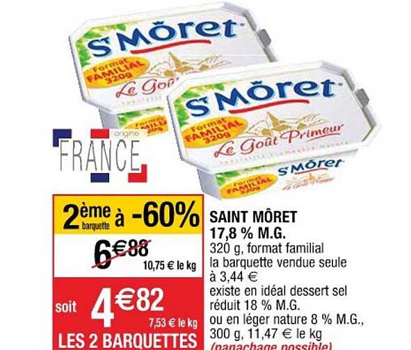 saint môret 17,8% m.g.