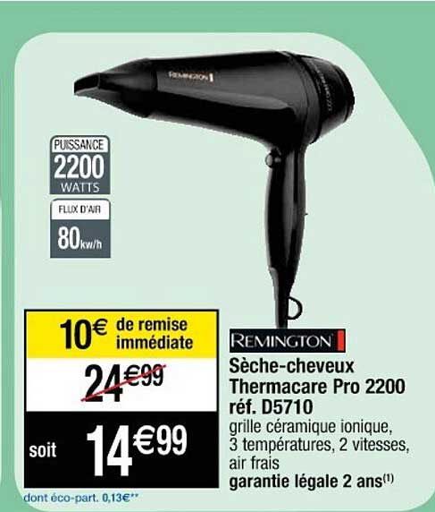 sèche-cheveux thermacare pro 2200 remington