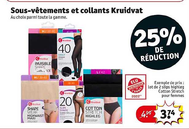 sous-vêtements et collants kruidvat