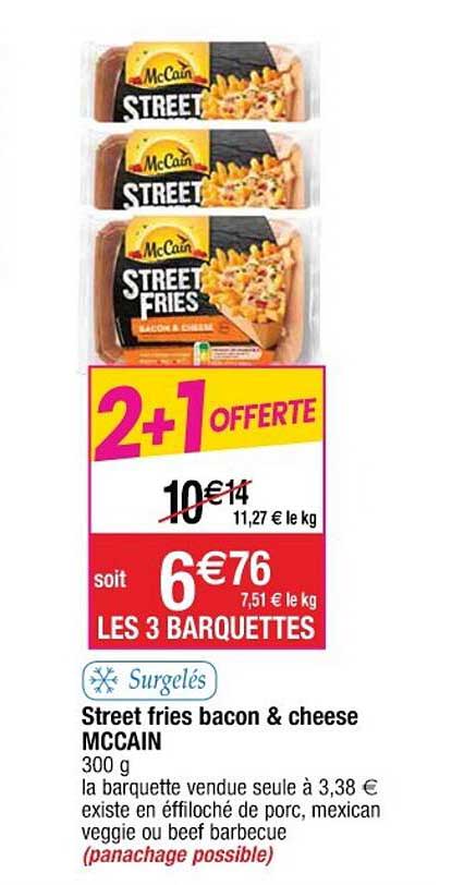 street fries bacon & cheese mccain