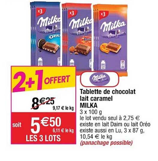 Tablette De Chocolat Lait Caramel Milka