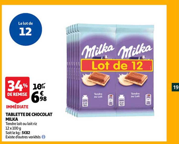 Tablette De Chocolat Milka