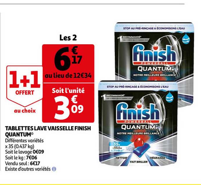 tablettes lave vaisselle finish quantum