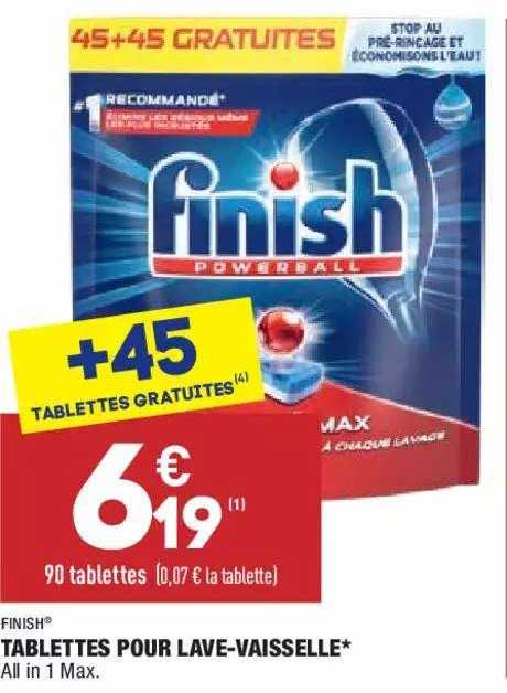 tablettes pour lave-vaisselle finish