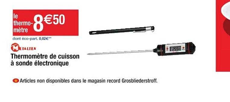 thermomètre de cuisson à sonde électronique metaltex