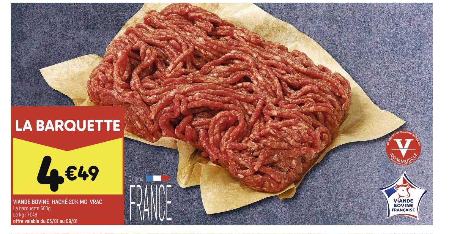 Viande Bovine Haché 20% Mg Vrac