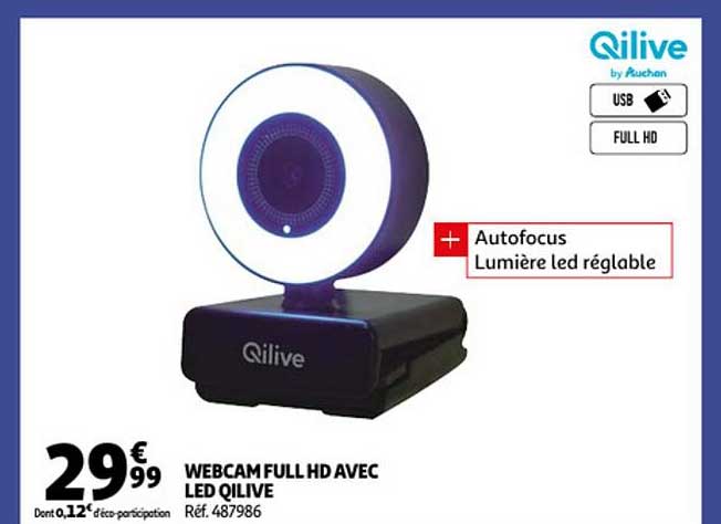 Webcam Full Hd Avec Led Qilive