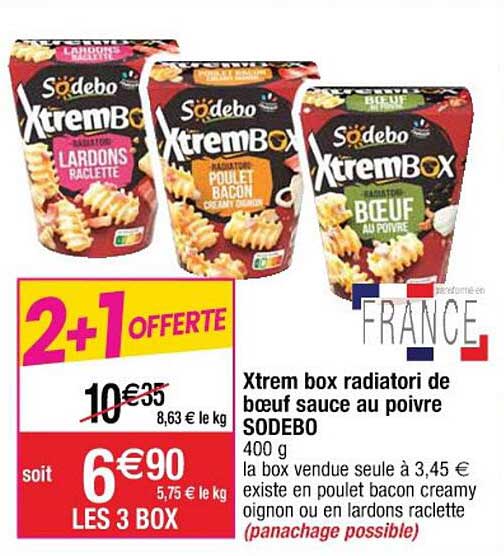Xtrem Box Radiatori De Bœuf Sauce Au Poivre Sodebo