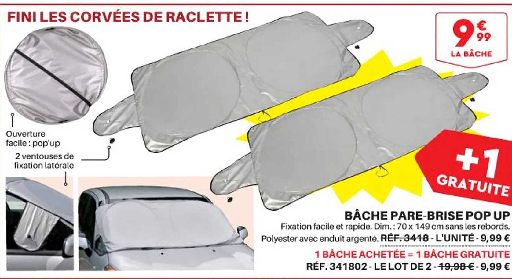 bâche pare-brise pop up