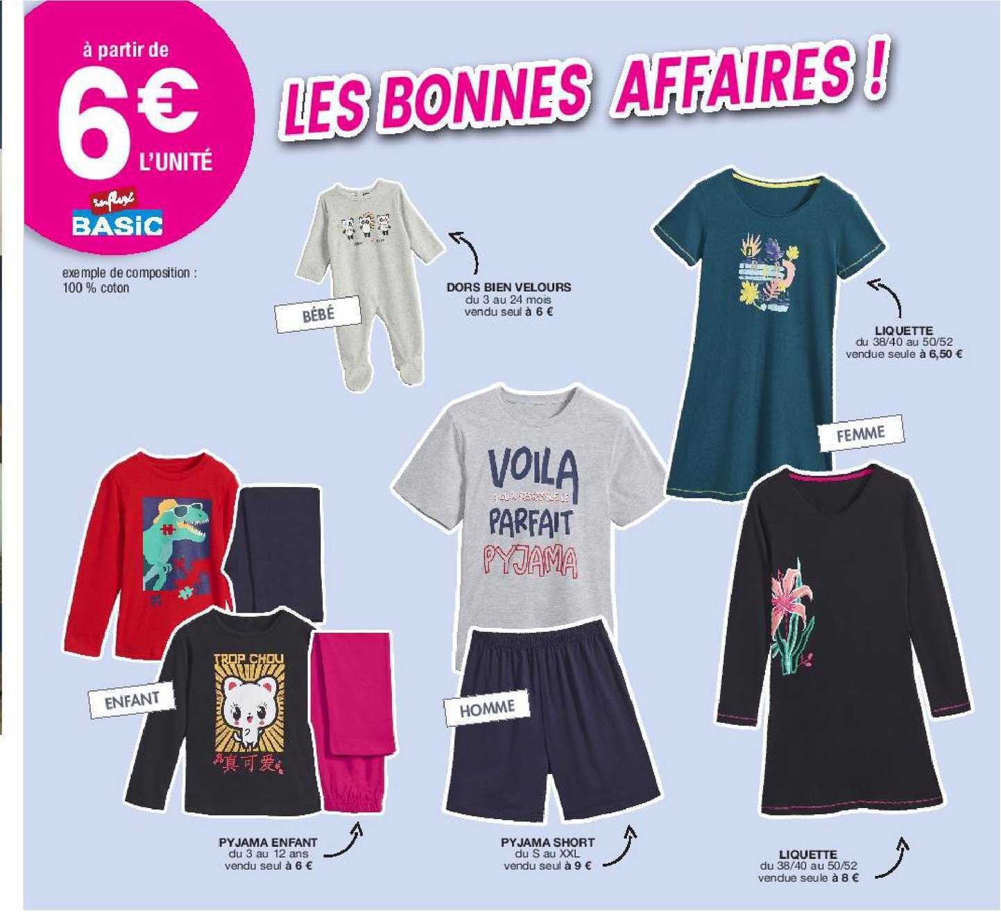 dors bien velours influx basic, liquette influx basic, pyjama enfant influx basic, pyjama short influx basic, liquette influx basic
