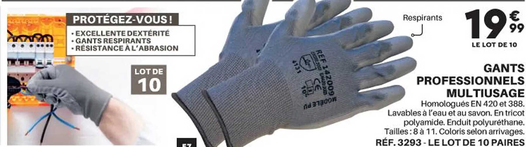 gants professionnelles multiusage