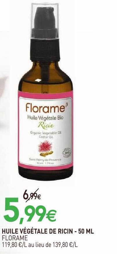 huile végétale de ricin florame - 50ml