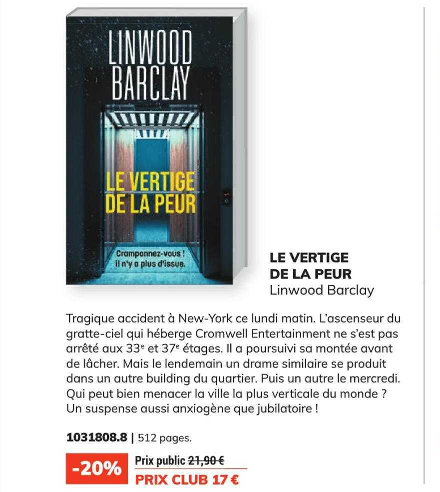 le vertige de la peur - linwood barclay
