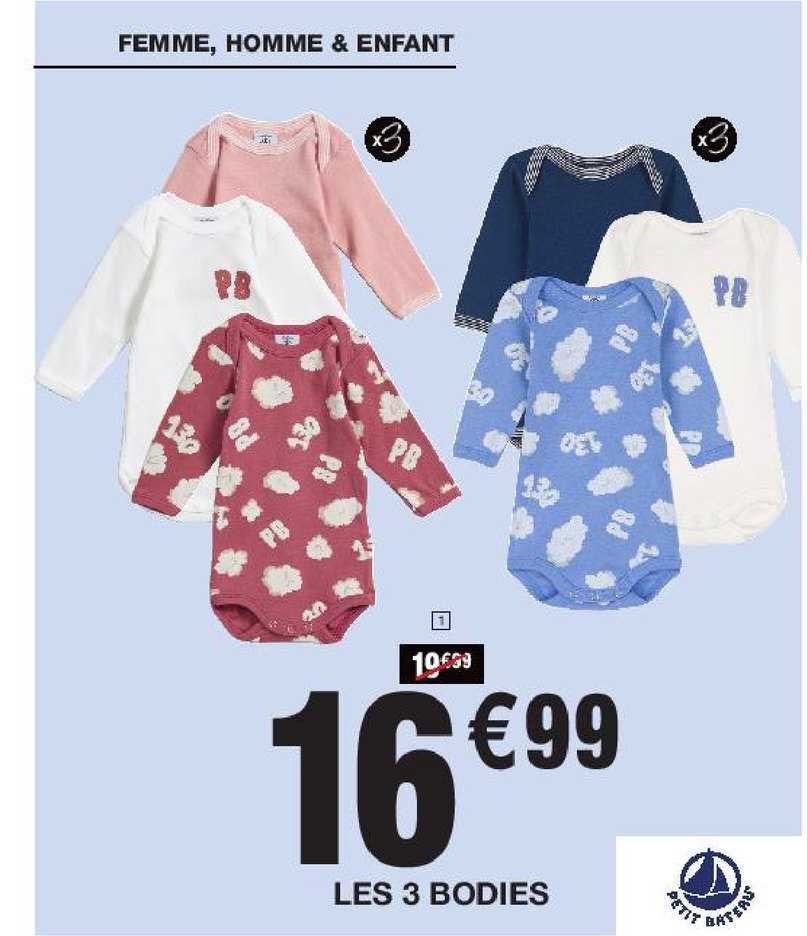 les 3 bodies petit bateau
