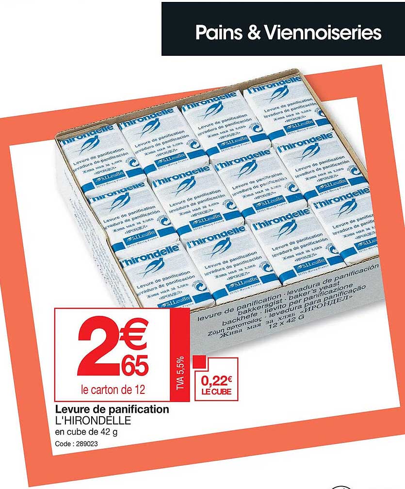 levure de panification l'hirondelle