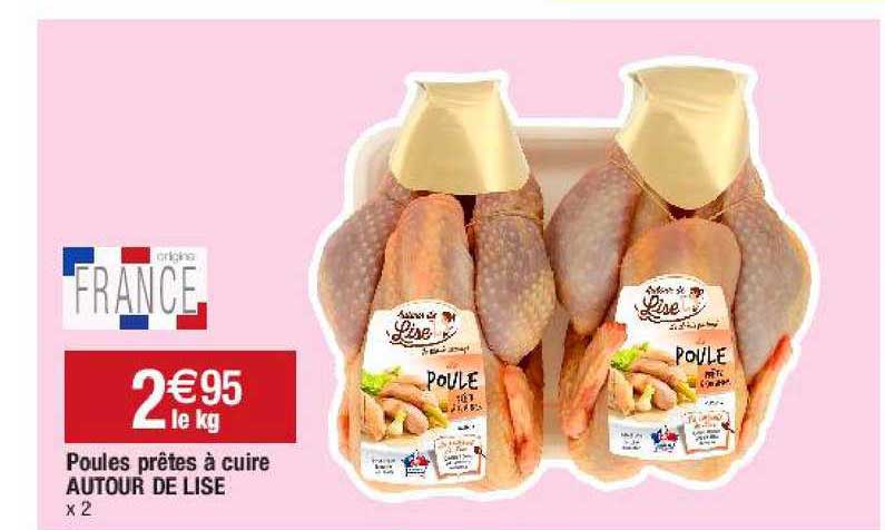 poules prêtes à cuire autour de lise