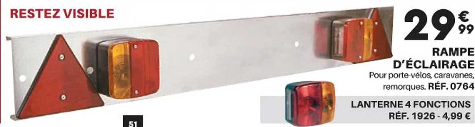 rampe d'éclairage, lanterne 4 fonctions