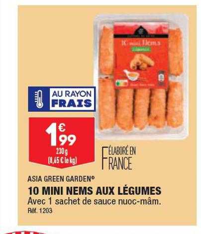 10 mini nems aux légumes asia green garden