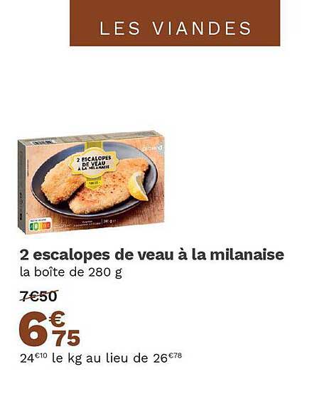 2 Escalopes De Veau à La Milanaise