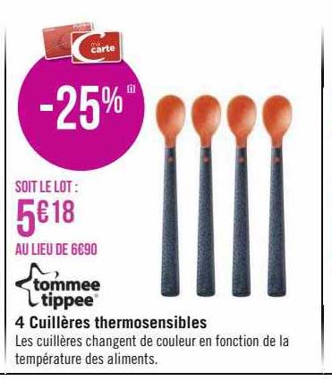 4 cuillères thermosensibles tommee tippee