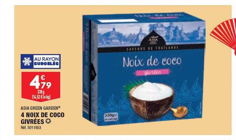 4 noix de coco givrées asia green garden