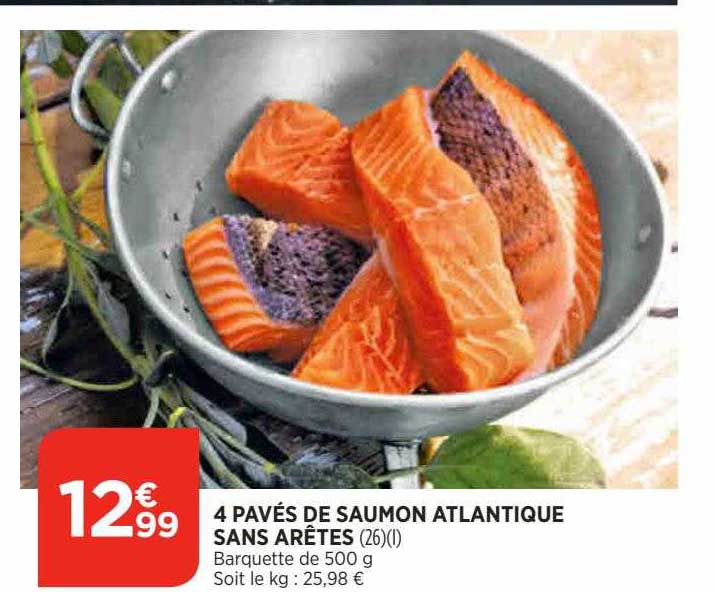 4 pavés de saumon atlantique sans arêtes
