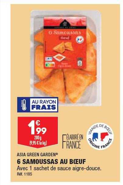 6 samoussas au bœuf asia green garden