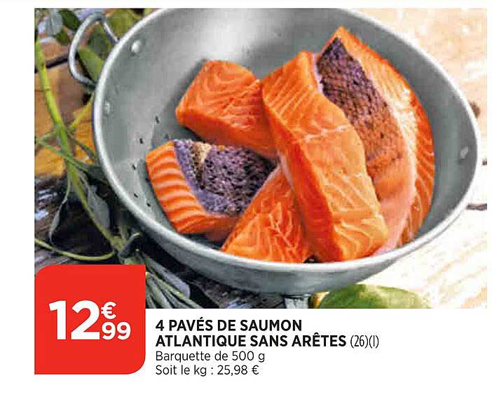 7 pavés de saumon atlantique sans arêtes