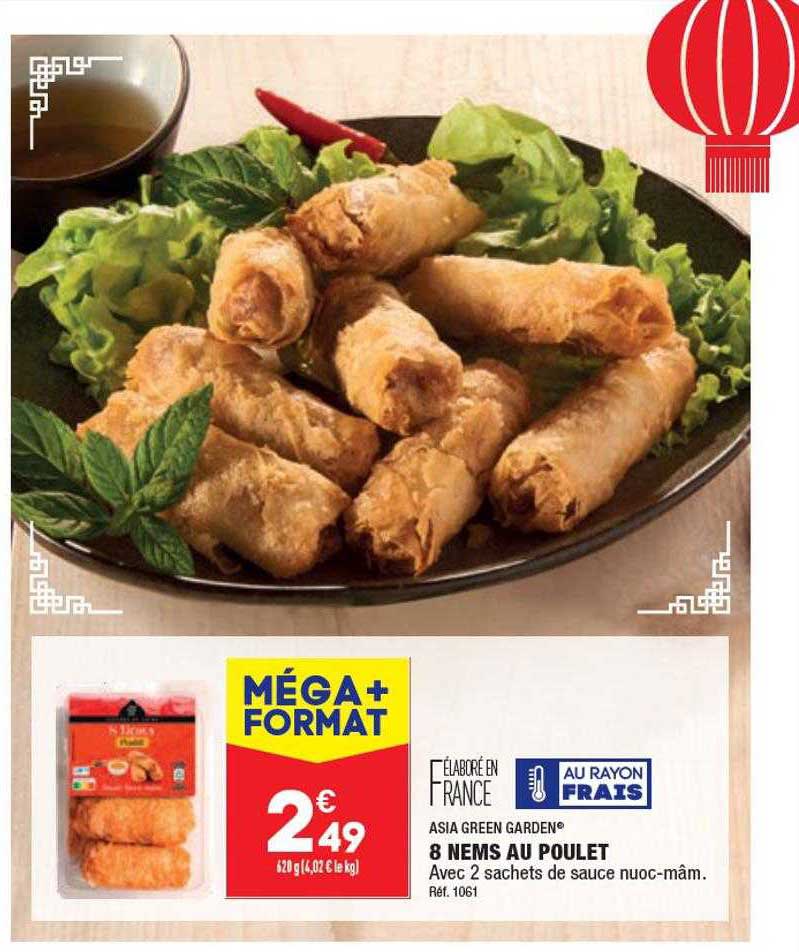 8 nems au poulet asia green garden