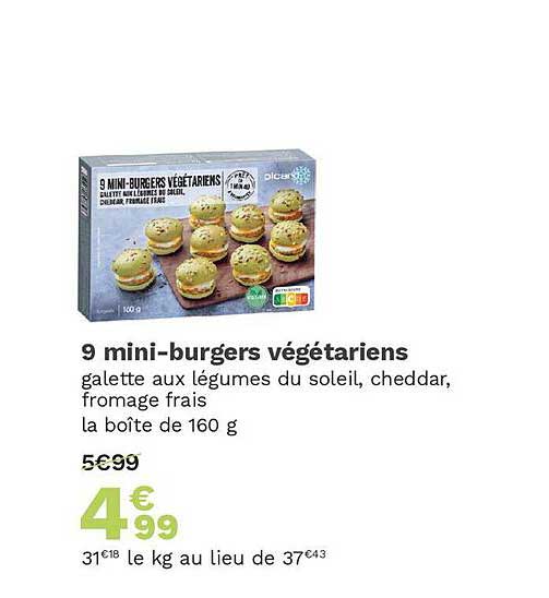 9 mini-burgers végétariens